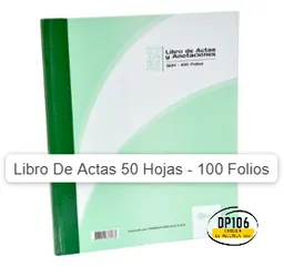 Libro De Actas 50 Hojas - 100 Folios Libro Actas Y Anotaciones