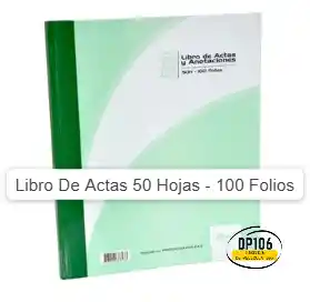 Libro De Actas 50 Hojas - 100 Folios Libro Actas Y Anotaciones