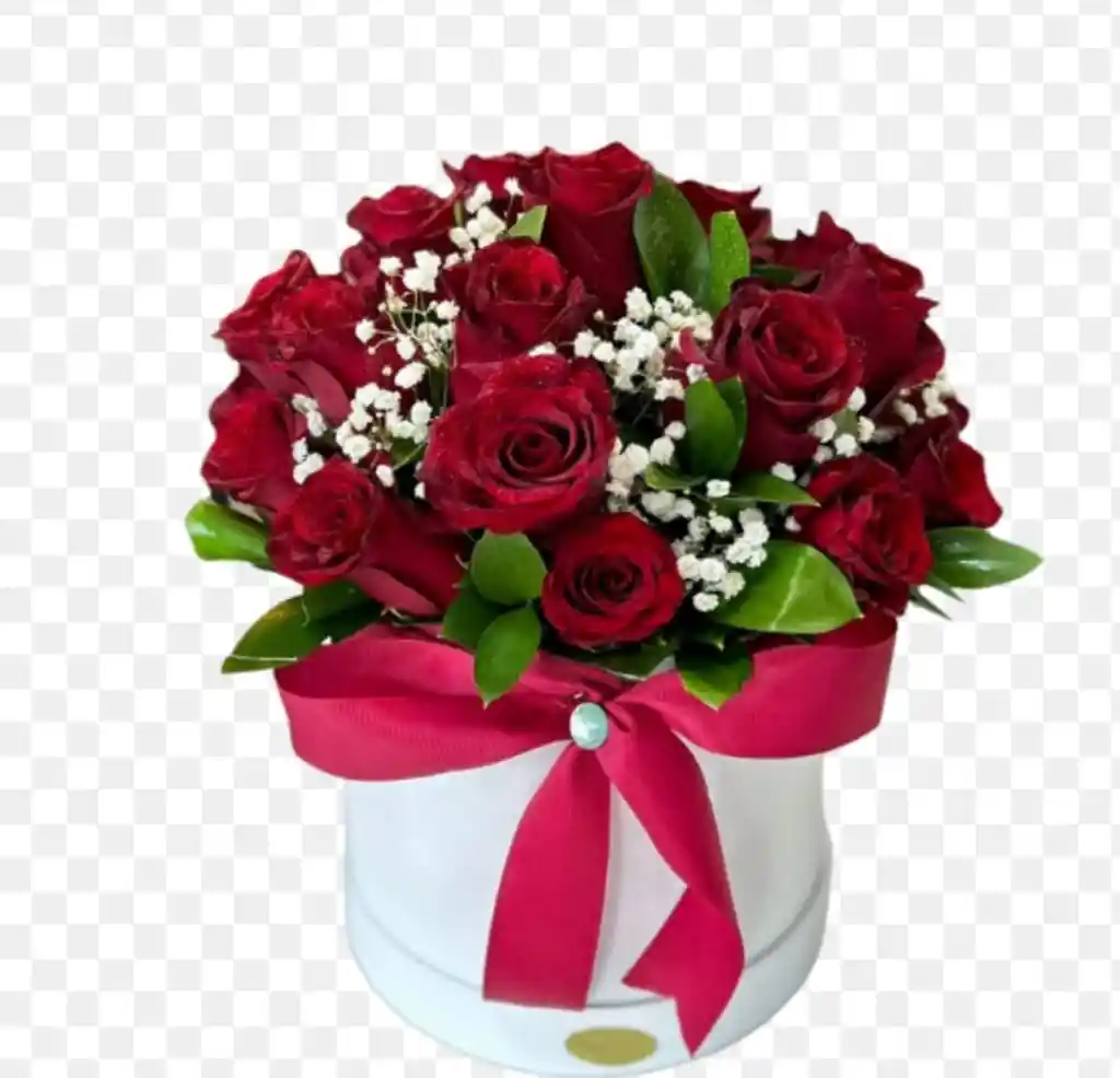 Caja Cilindro Con Rosas