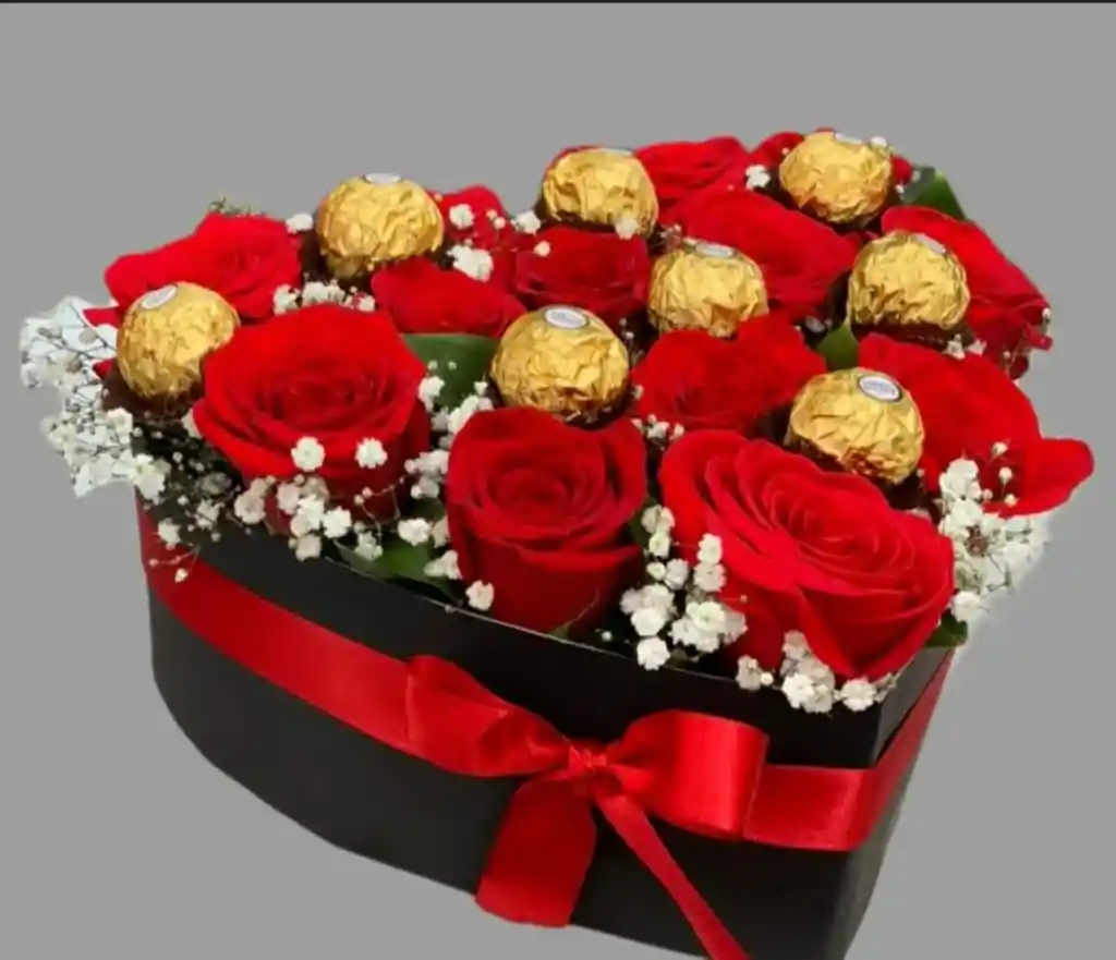 Caja Corazon Rosas