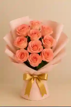 Bouquet De 12 Rosas En El Color Que Más Te Guste: Fucsia, Rojas, Salmón O Mostaza.