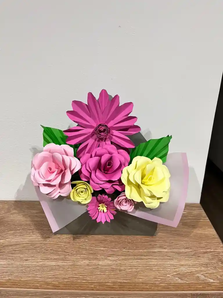 Caja Estilo Sobre Arreglo Flores Dia De La Madre (rosado)