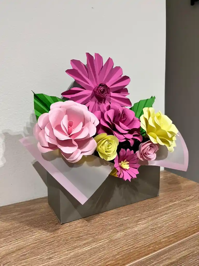 Caja Estilo Sobre Arreglo Flores Dia De La Madre (rosado)