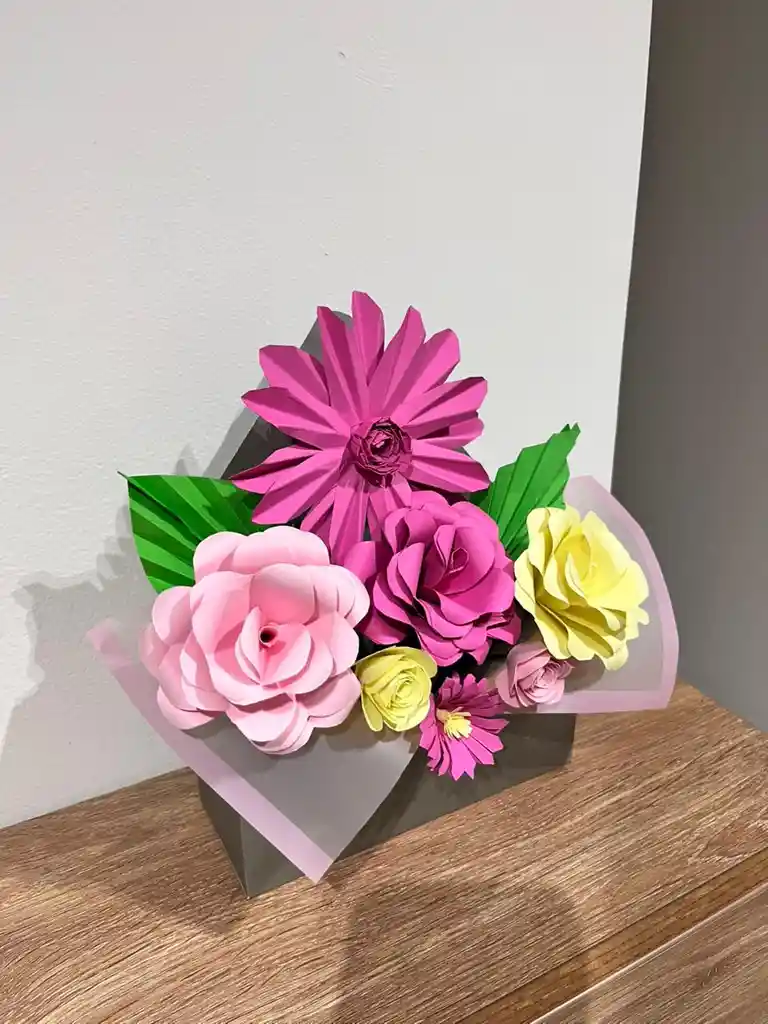 Caja Estilo Sobre Arreglo Flores Dia De La Madre (rosado)