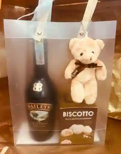 Regalo Tierno Y Especiial ( Con Baileys Y Oso Llavero)