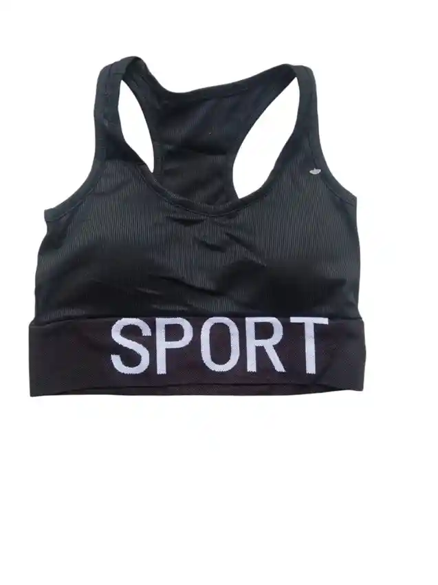 Top Negro Sport Talla Unica Banda Bordada