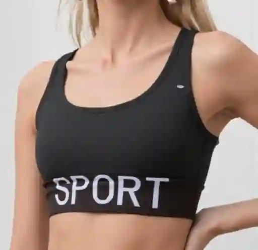 Top Negro Sport Talla Unica Banda Bordada