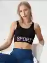 Top Negro Sport Talla Unica Banda Bordada