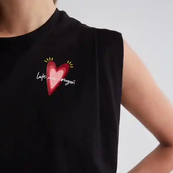 Xl / Camiseta Late Mi Corazón - Negro