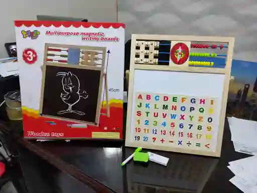Tablero Didáctico Doble Cara Magnético Juguete Para Niños Mide 38*45cm