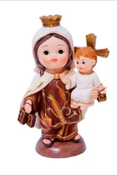 Figura Religiosa Virgen Del Carmen Carita De Bebé 10cm Porcelana Italiana Firenzi