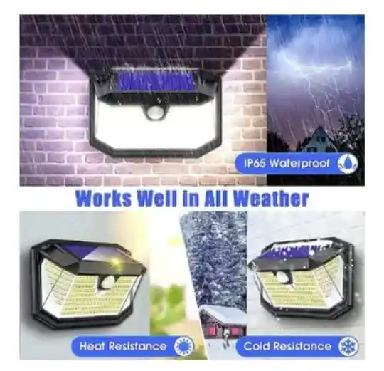 Lampara Solar Led Exterior Pared Sensor Movimiento
