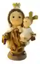Figura Religiosa Virgen Del Carmen Carita De Bebé 10cm Porcelana Italiana Firenzi