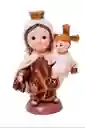 Figura Religiosa Virgen Del Carmen Carita De Bebé 10cm Porcelana Italiana Firenzi