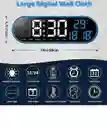 Reloj Inteligente Digital De Pared Grande Luz Led Control Remoto Azul