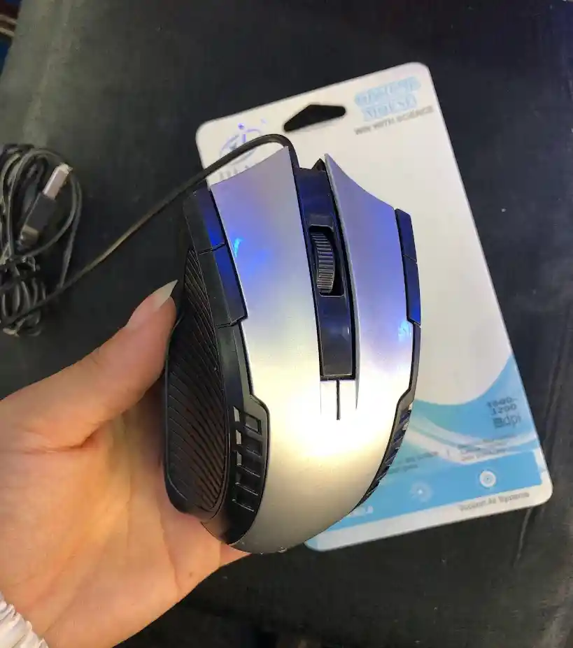 Mouse Alambrico Con Cable Jiexin Gris Con Negro