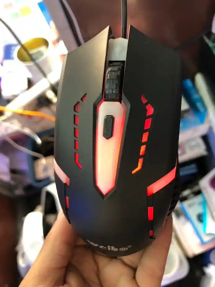 Mouse Alambrico Con Cable Weibo Negro Con Luz