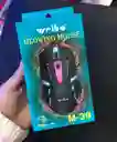 Mouse Alambrico Con Cable Weibo Negro Con Luz