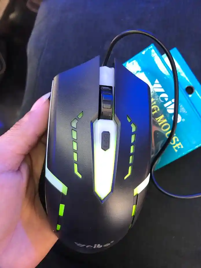 Mouse Alambrico Con Cable Weibo Negro Con Luz