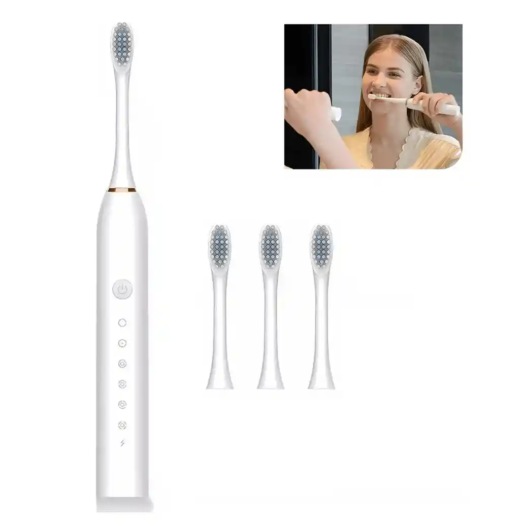 Cepillo Cuidado Dental Electrico Recargable 6 En 1 Blanco