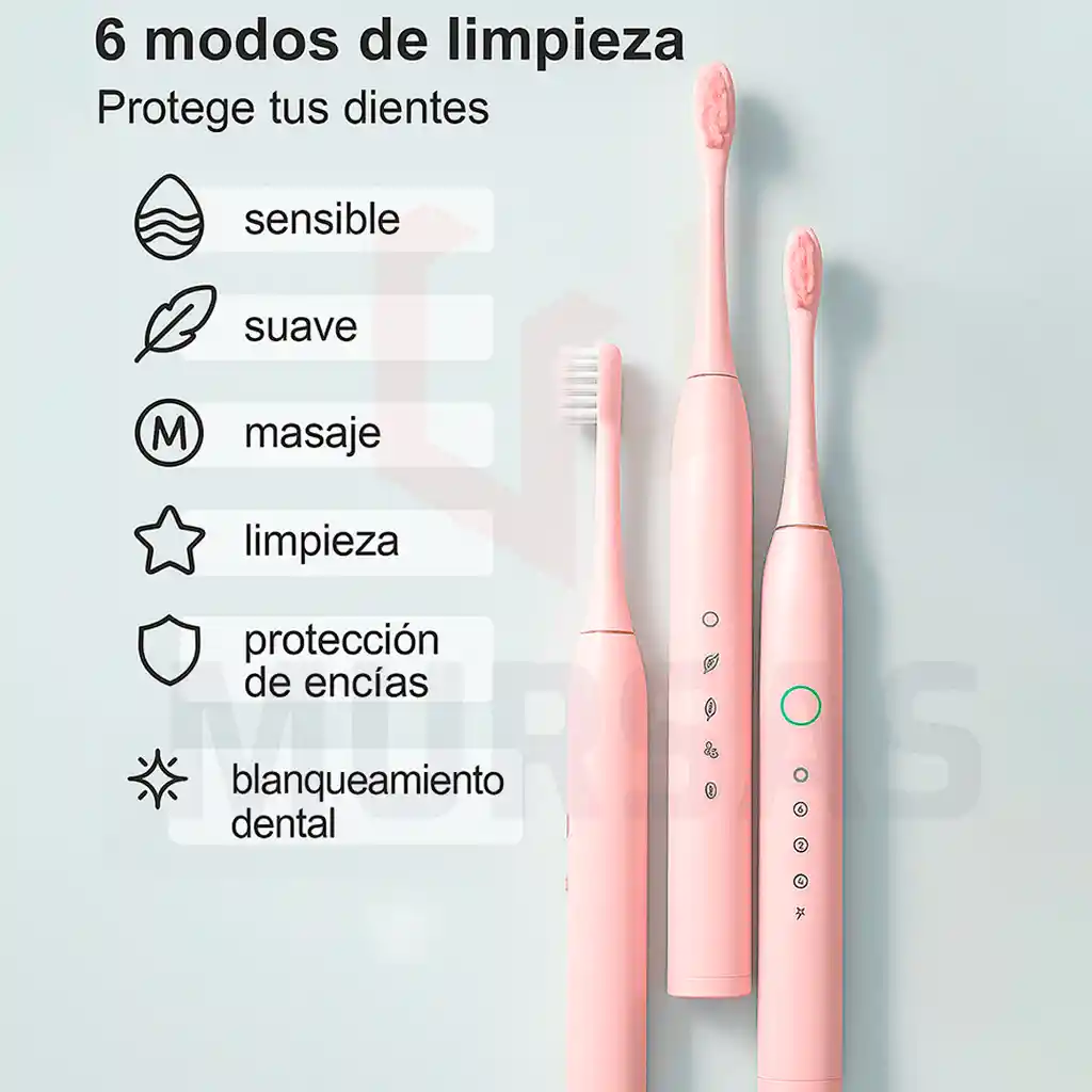 Cepillo Eléctrico Dientes Ideal Para Casa O Viajes Rosado