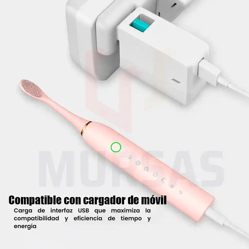 Cepillo Eléctrico Dientes Ideal Para Casa O Viajes Rosado