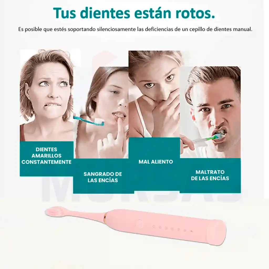 Cepillo Eléctrico Dientes Ideal Para Casa O Viajes Rosado