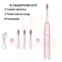 Cepillo Eléctrico Dental Impermeable 4 Cabezales Rosado