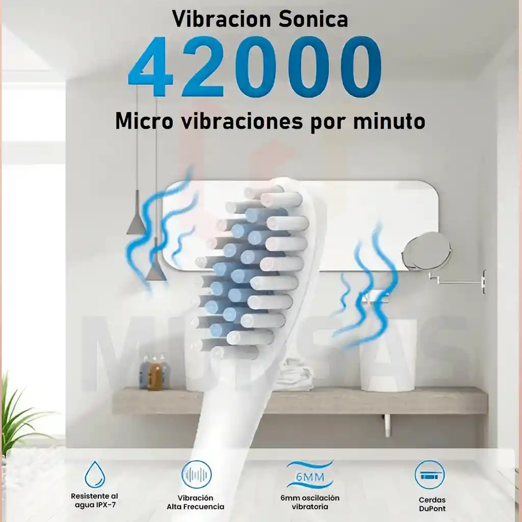 Cepillo Inteligente Efectivo Cable Usb + 4 Repuestos Blanco