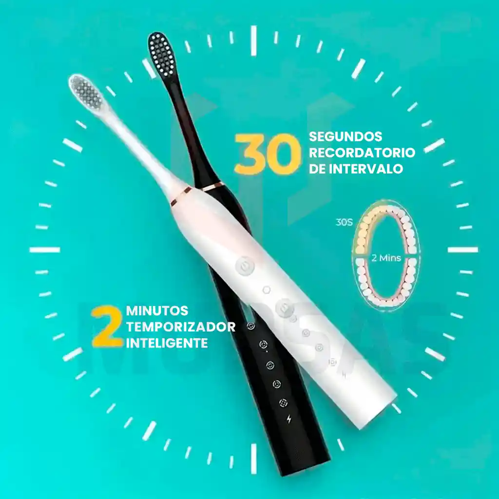 Cepillo Dental Electrico Recargable 4 Cabezales Blanco