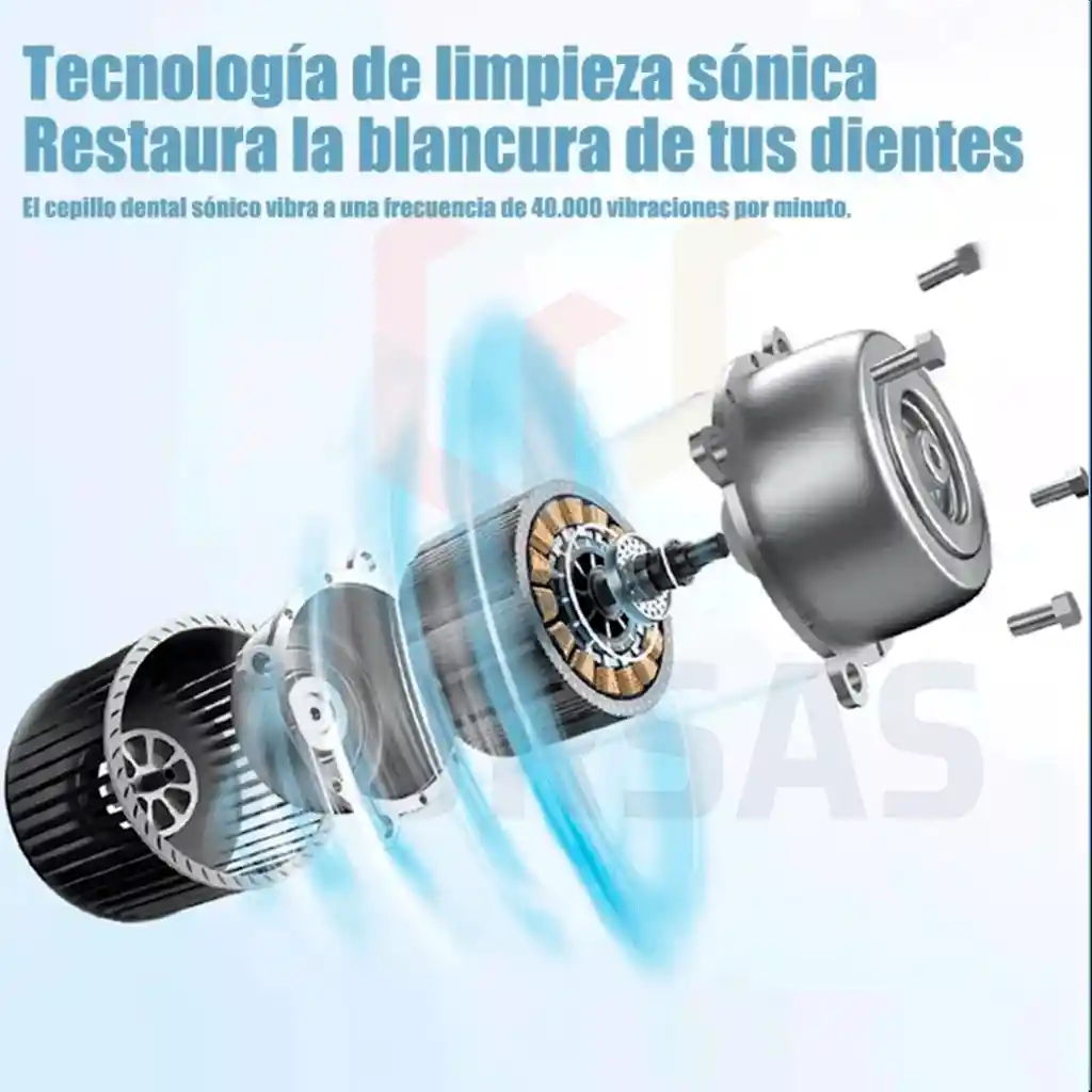 Cepillo Dental Electrico Recargable 4 Cabezales Blanco