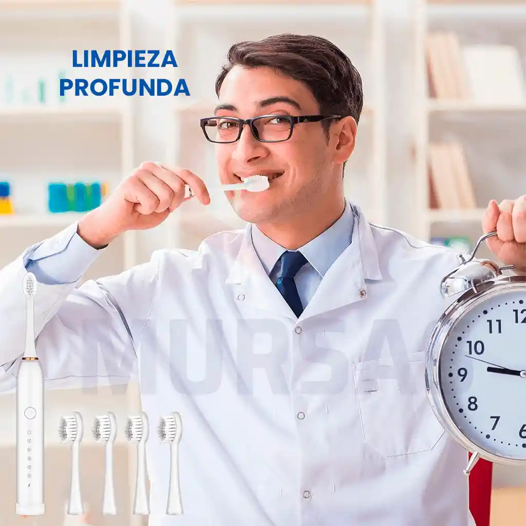 Cepillo Cuidado Dental Electrico Recargable 6 En 1 Blanco