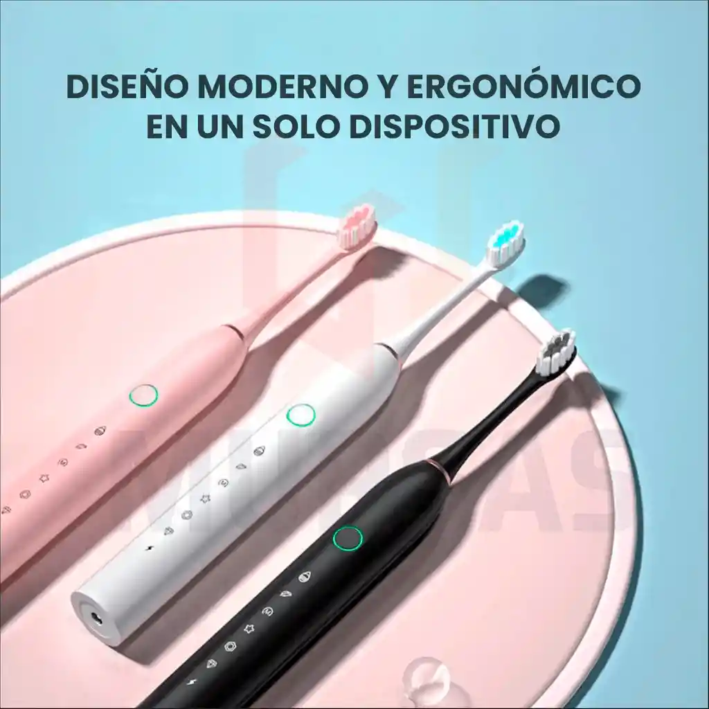 Cepillo De Dientes Eléctrico + 4 Cabezales Gratis Negro