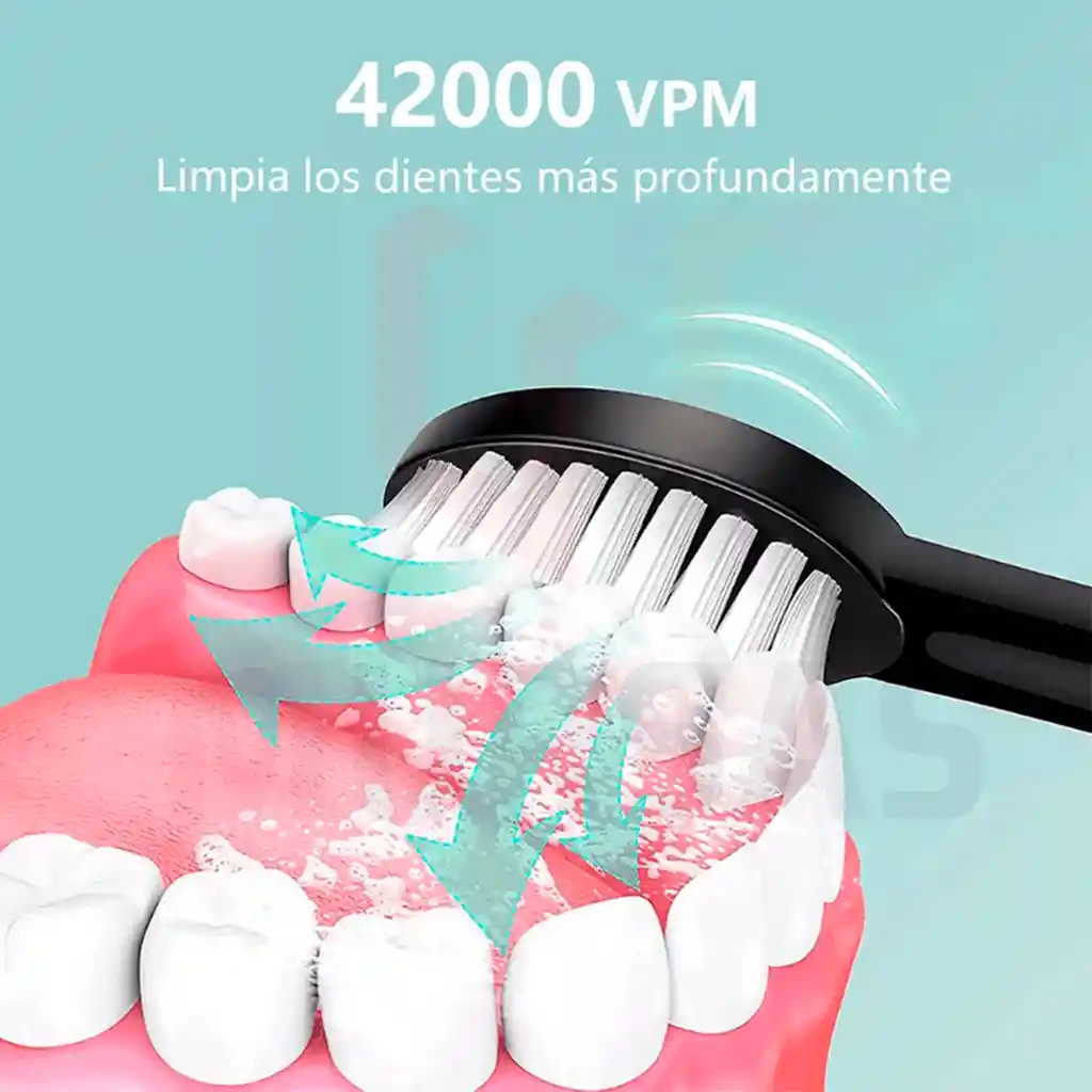 Cepillo De Dientes Eléctrico + 4 Cabezales Gratis Negro