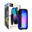 Parlante Bluetooth Recargable Efectos Luz Rgb 360 Usb 10w Karaoke Micrófono