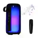 Parlante Bluetooth Recargable Efectos Luz Rgb 360 Usb 10w Karaoke Micrófono