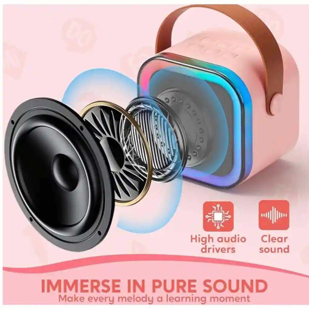 Parlante Altavoz Bluetooth Portátil Karaoke 2 Micrófonos