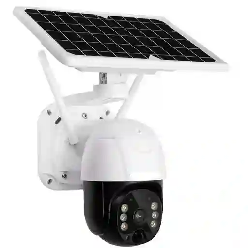 Cámara Panel Solar Ptz Full Hd Exterior Alarma Gira 360°