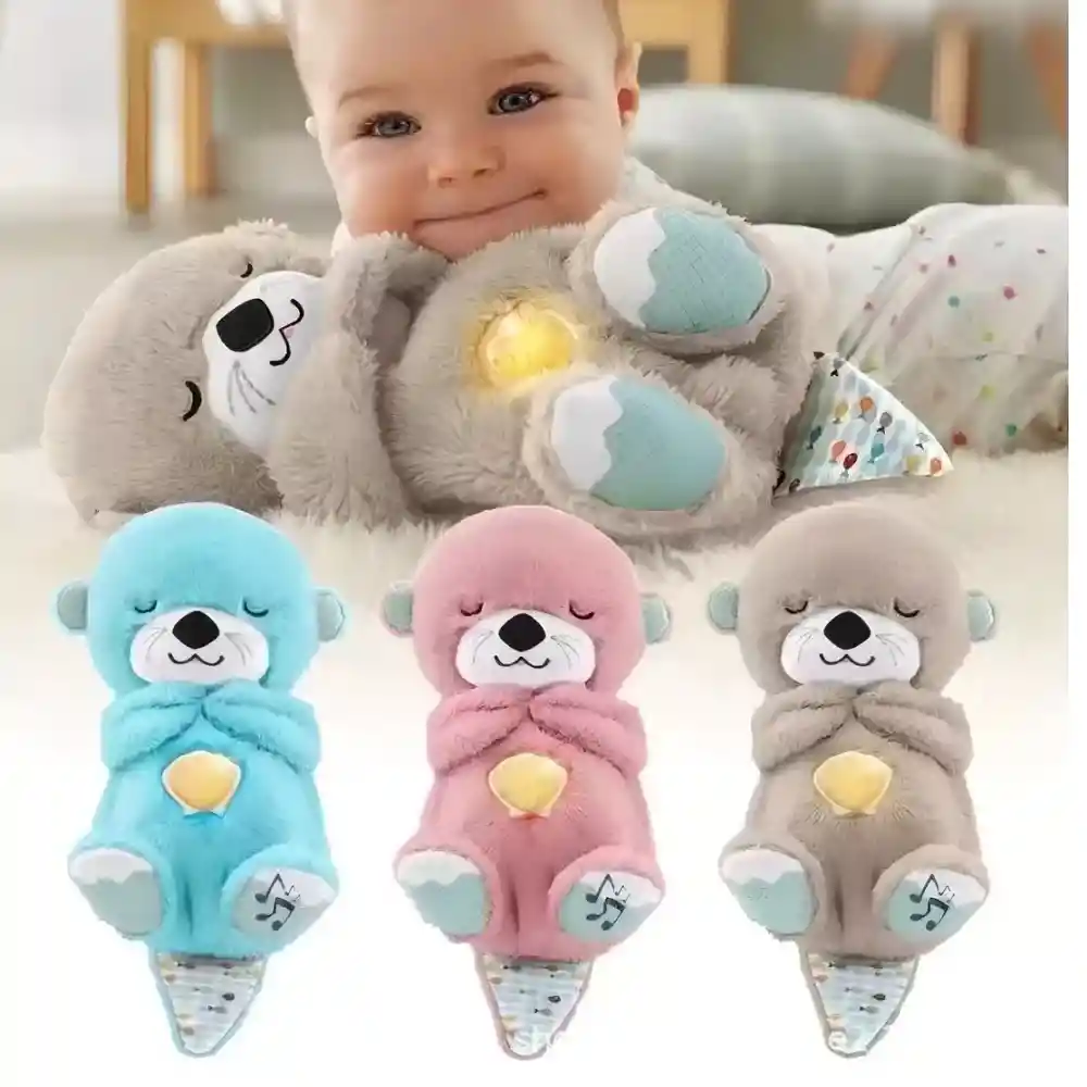 Peluche Nutria Musical Con Movimientos Y Luces Para Bebés Color Marron