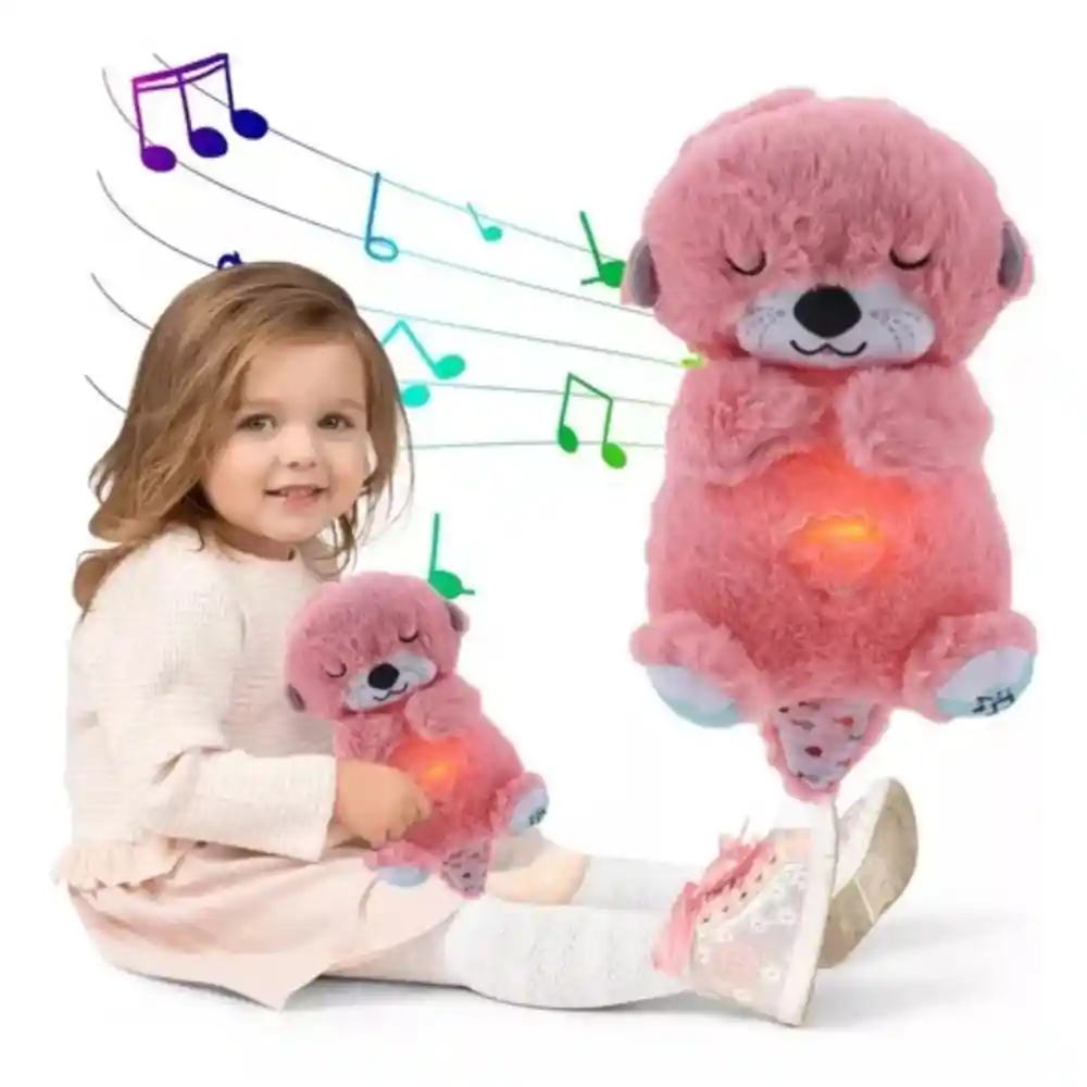Peluche Nutria Musical Con Movimientos Y Luces Para Bebés Color Marron