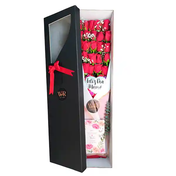 24 Rosas Premium En Caja De Lujo