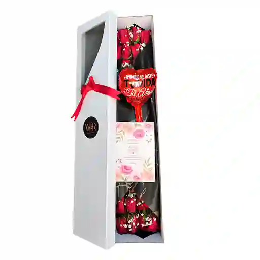 12 Rosas Premium En Caja De Lujo