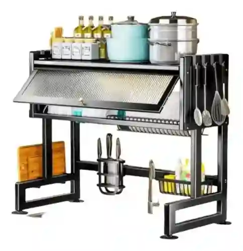Escurridor Platos Cocina Con Gabinete Color Negro