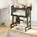 Escurridor Platos Cocina Con Gabinete Color Negro