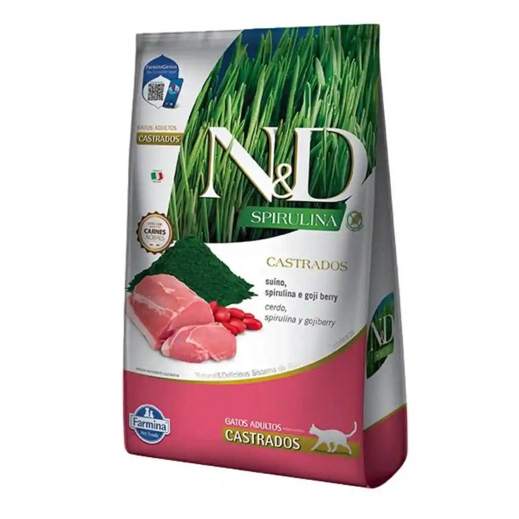 Alimento Para Gato Adulto Castrado N&d Spirulina Cerdo 1,5kg