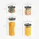 Organizador Frasco Hermetico Cocina Tupper Recipiente X7 Color Negro