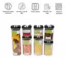 Organizador Frasco Hermetico Cocina Tupper Recipiente X7 Color Negro