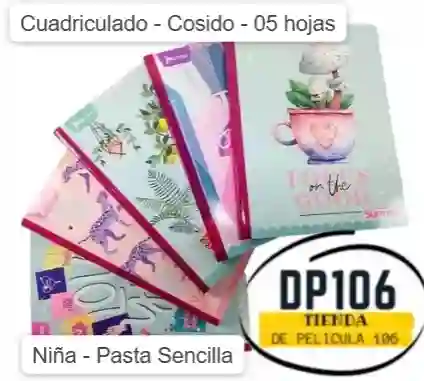Cuaderno Cuadriculado Diseño Niña X 50 Hojas