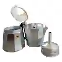Cafetera Manual Metálica 6 Tazas Tipo Expreso
