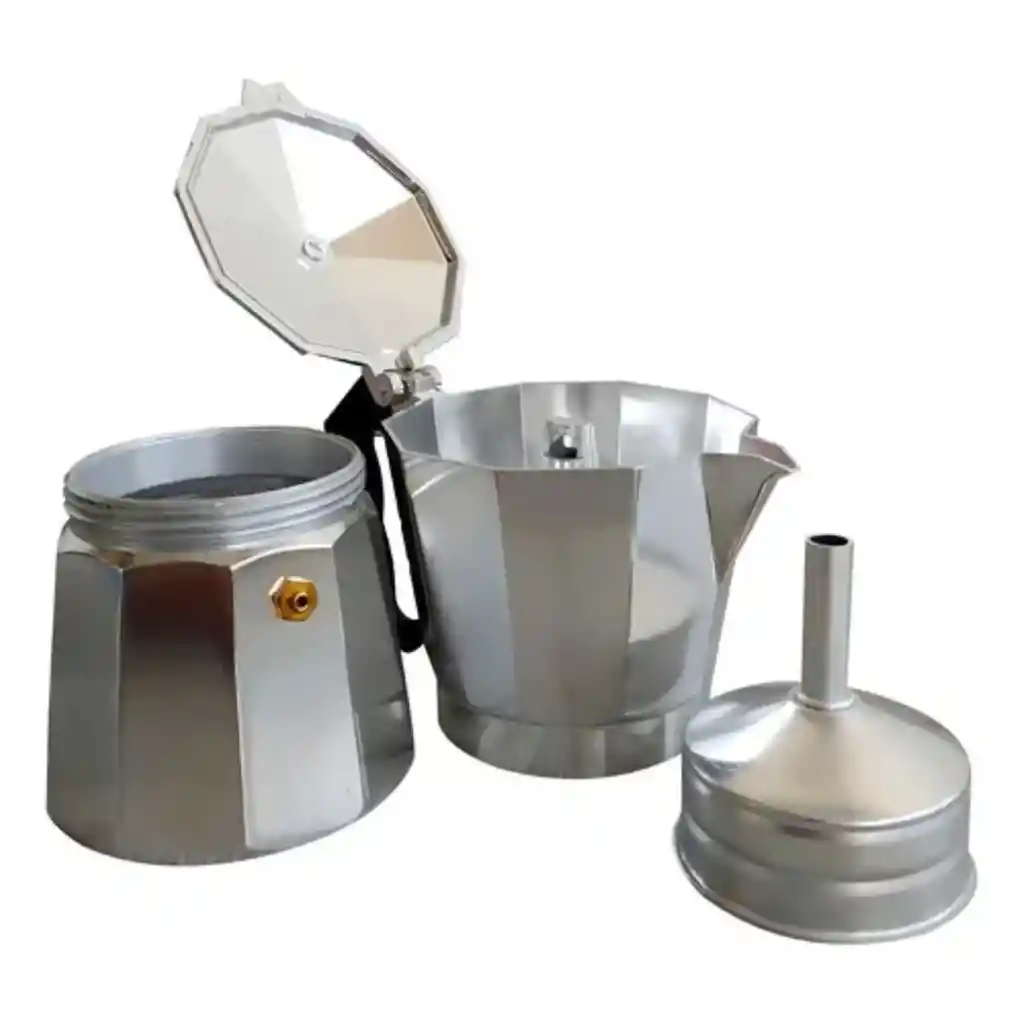 Cafetera Manual Metálica 6 Tazas Tipo Expreso